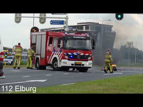P1 Brandweer Kampen [TS 04-1430] met spoed naar een motorbrand in Kampen