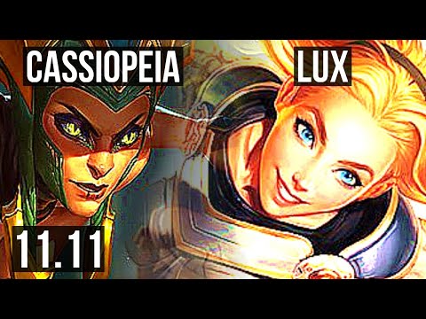 CASSIOPEIA vs LUX (MID) | Rank 6 Cassio, 13/3/10, Legendary | TR Challenger | v11.11