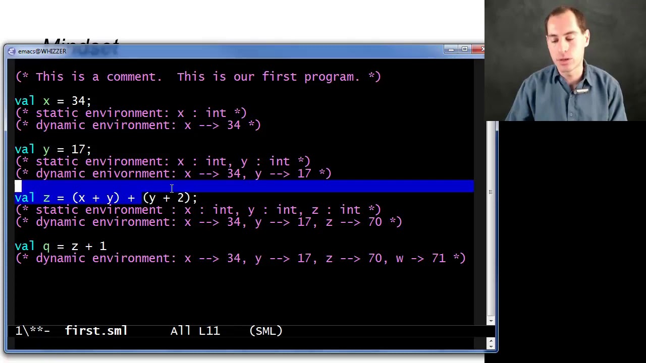 ML Variable Bindings and Expressions - Programming Languages, Part A
