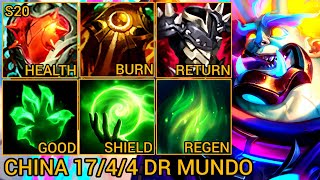 DR MUNDO Baron Lane MVP S Rating 17/4/4 - China Wild Rift New Meta Build & Runes