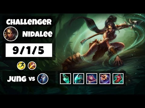 Nidalee vs Kindred KOREAN Challenger JUNGLE (9/1/5) - v11.10