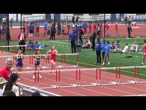JVG 100m Hurdles Heat 2 vs Fountain Valley 4-22-15 - Los Alamitos Girls