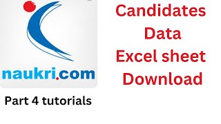 How to download candidates data in Excel sheet from naukri.com (Employer portal)