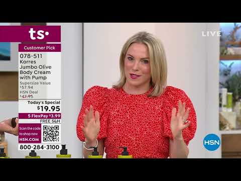 Korres Jumbo Olive Peach Blossom Körpercreme mit Pumpe