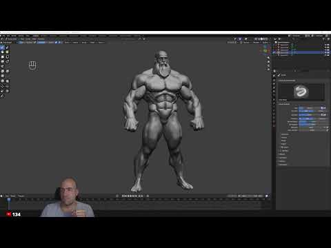 Muscular body in Blender 3D sculpting