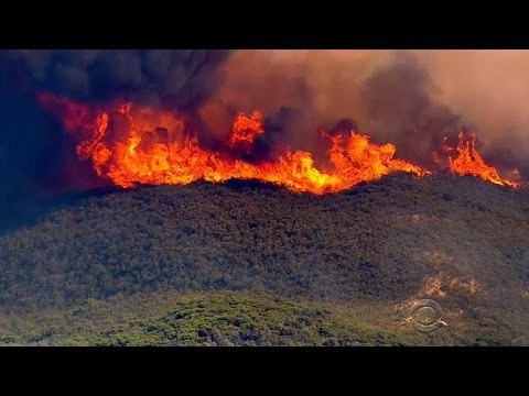 Explosive wildfire burning across Santa Barbara