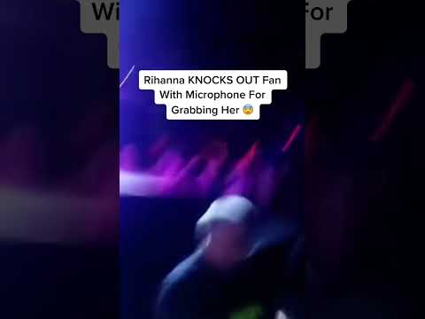 Rihanna KNOCKS OUT Fan With Microphone For Grabbing Her 😨 #rihanna - Celebrity Bizz