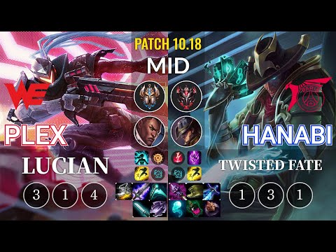WE Plex Lucian vs TLN Hanabi Twisted Fate Mid - KR Patch 10.18