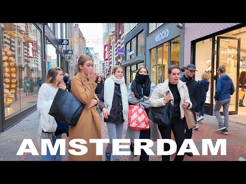 🇳🇱Walking the Shopping Streets of Amsterdam | AMSTERDAM WALKING TOUR 4K]