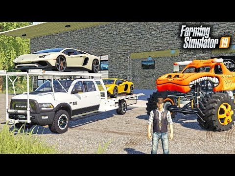 FS19- REPOING MR. CHOW'S $450,000 LAMBORGHINI & MONSTER TRUCK! (MULTIPLAYER REPO)