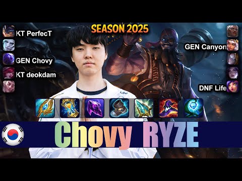 GEN Chovy RYZE vs ORIANNA Mid - Patch 25.18 KR Ranked | lolrec