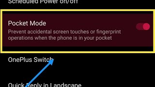 how to enable | disabled Pocket mode in OnePlus 9 Pro