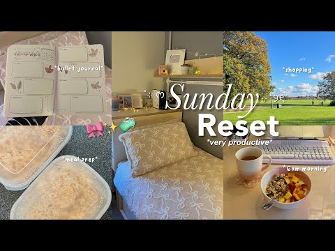 Sunday Reset vlog🎀| very productive day, deep clean, skincare shopping, meal prepping, bujo.