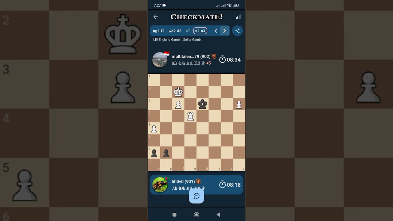  Englund Gambit: Soller Gambit | Pawn Promoted to Rook Checkmate! 69-Move Chess Battle