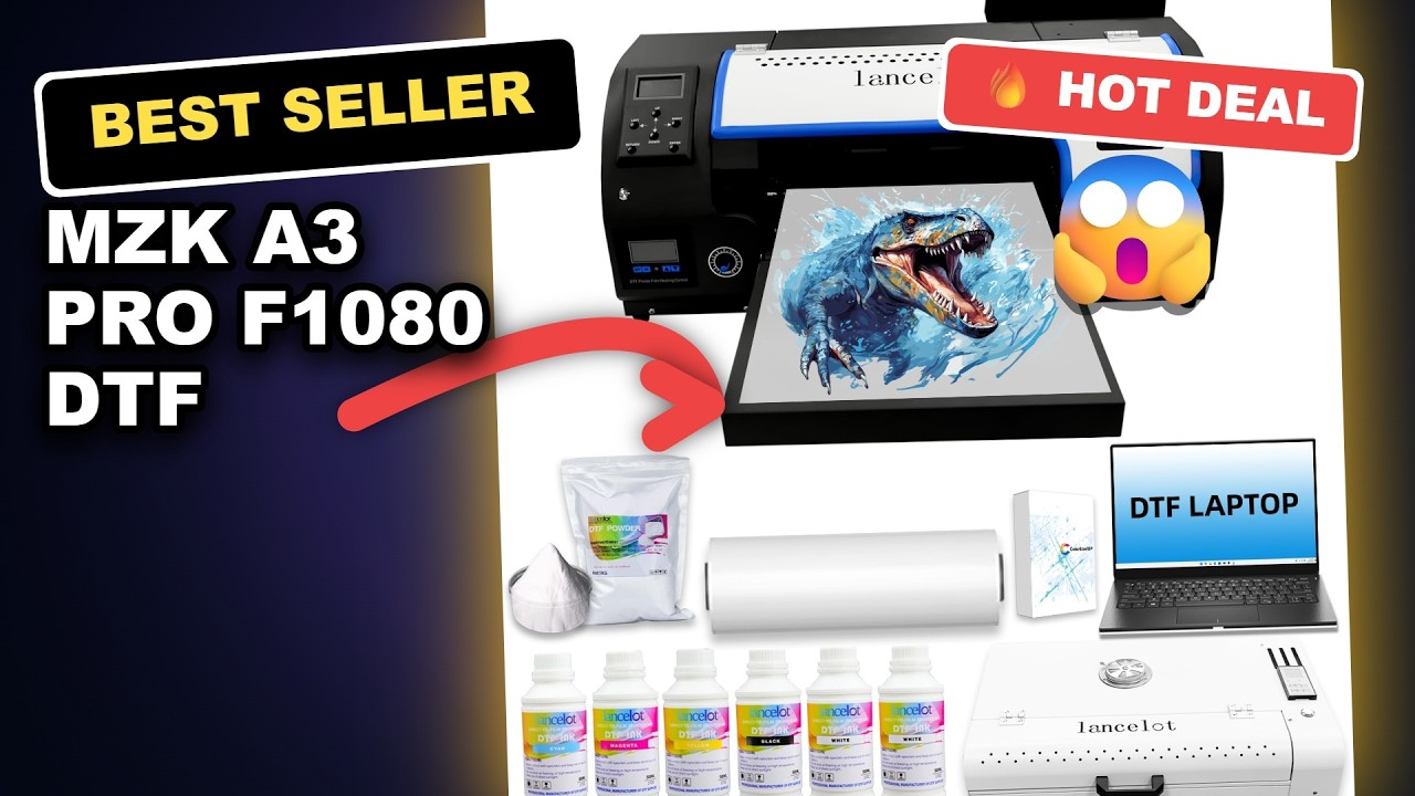 MZK A3 Pro F1080 DTF Printer Review: The Best T-Shirt Printer for Small Businesses? review video