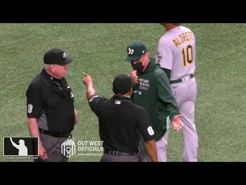Ejection 019 - Sean Barber Ejects Bob Melvin After Replay Review Upholds Out Call in Tampa Bay