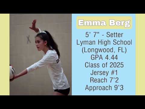 Emma Berg / 2025 Setter / Lyman HS / 2021 HS Season Highlights