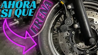 ASÍ MEJORÉ los FRENOS de mi MOTO: Cómo mejorar frenada de una moto custom en 4K