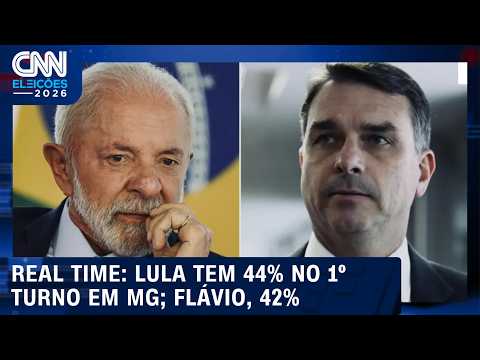 Lula tem 44% de votos válidos no 1º turno em MG; Flávio, 42%, diz Real Time | CNN AGORA