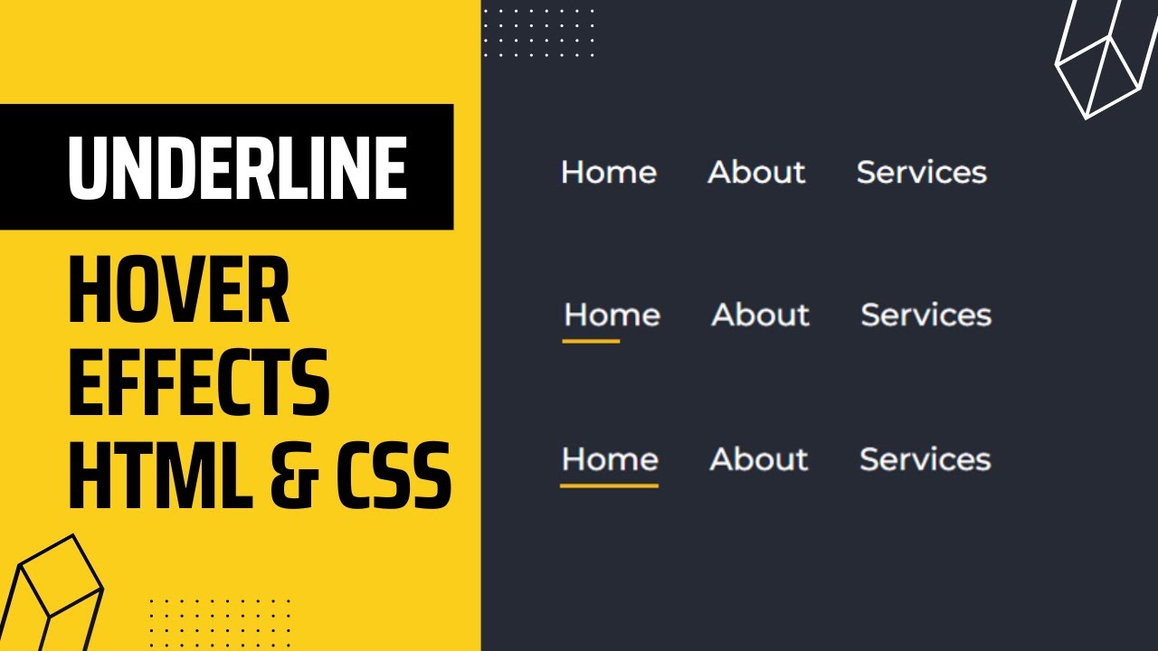 Underline Hover Effects using HTML CSS | CSS Menu Hover Effects | dev_nayan