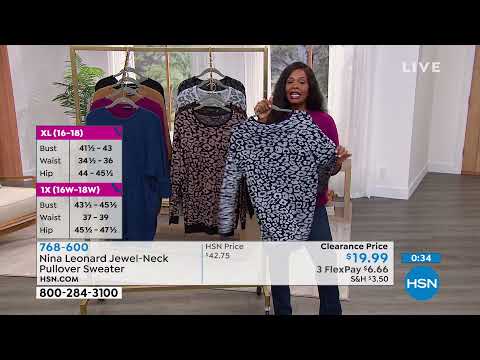 Nina Leonard JewelNeck Pullover Sweater