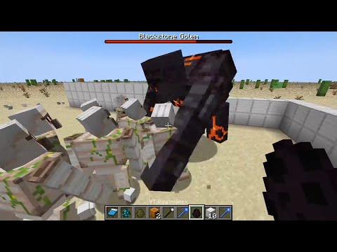 Blackstone Golem VS Iron Golem (1v10) (Battle of Golems Pt3)