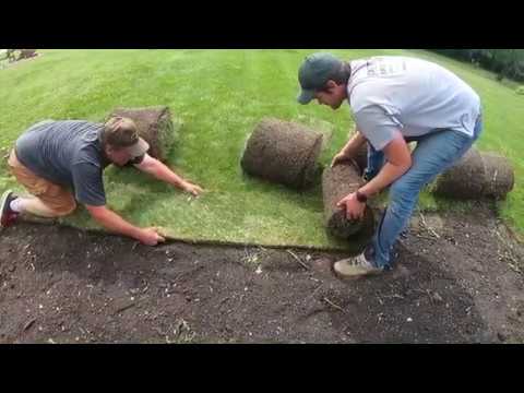 Sod cutting in front yard, Classen sc-18