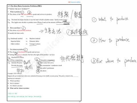 【DSE ECON】Basic Economics Concept 1.7 Three Basic Economic Problem