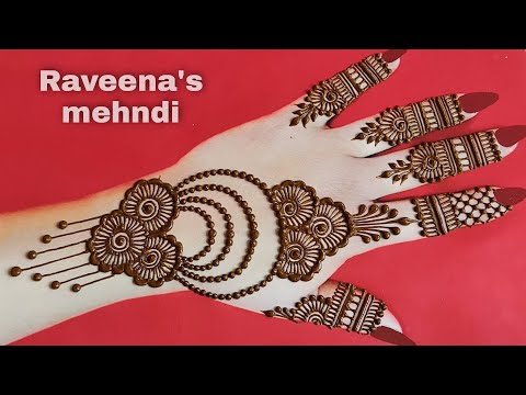simple henna mehndi design for beginner|| latest arabic mehndi design|raveena&#39;s mehndi