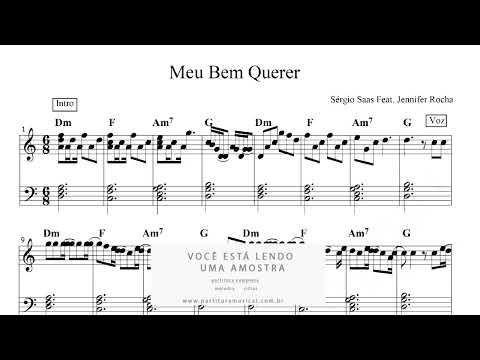 Partitura de Piano Meu Bem Querer - Sérgio Saas Feat. Jennifer Rocha