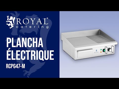 Vidéo - Plancha électrique - 360 x 560 mm - Rainurée + Lisse - 3 000 W