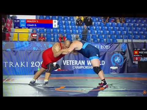 Veterans World Championship in Freestyle 2021 Division E 130 KG. Dan Chaid V Saadanbak NIIazov, KGZ.