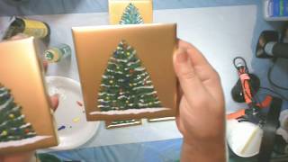 Christmas Coasters - Tis The Season! - Hand Painted Christmas Trees