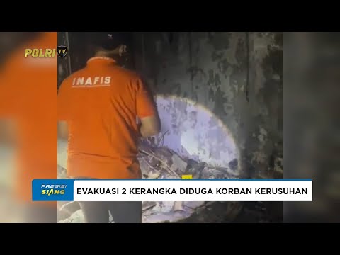 POLRES METRO JAKPUS EVAKUASI 2 KERANGKA MANUSIA YANG DITEMUKAN DI GEDUNG FINANCE TERBAKAR