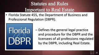Rowlett Real Estate School - Statute Chapter 455 - Florida Real Estate