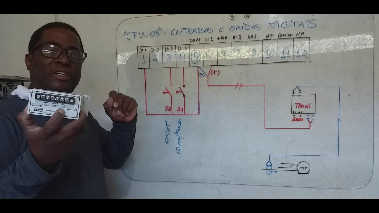 Inversor de frequência Transdutor de corrente ou pressão - ligações - Automação