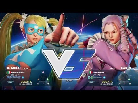 STREET FIGHTER V -  HanzoHasashi (R.Mika) vs Crashinsid3 (Chun-Li/Karin)