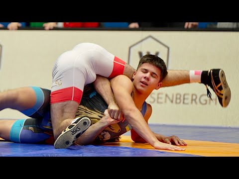 U17 Arthur Grigoryan (ARM) vs Artem Hushevatyi (UKR) 71kg. Greco-r boys wrestling. B-cam-man