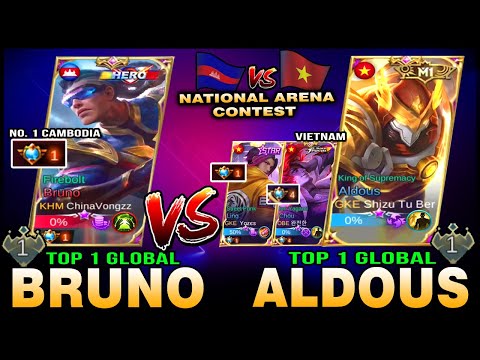The Best Encounter! Top 1 Global Bruno vs. Top 1 Global Aldous with Vietnam Top Supreme ~ MLBB