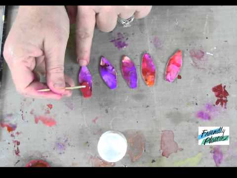 Summer Floral Pendant - How to use alcohol inks with Friendly Plastic