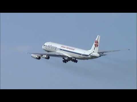 AFRICAN INT'L  and MK Airlines DC-8 at OSTEND  AIRPORT