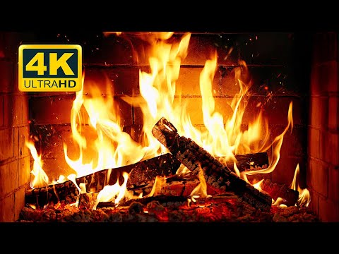 🔥 Cozy Fireplace 4K (12 HOURS). Fireplace with Crackling Fire Sounds. Crackling Fireplace 4K