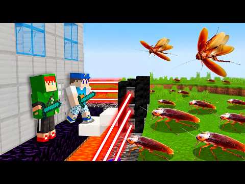 CASA SEGURA VS BARATAS MUTANTES NO MINECRAFT!!