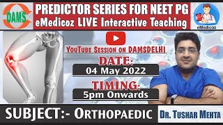 Download Lagu NEETPG Predictor Series | DAMS-eMedicoz LIVE Interactive Teaching | Orthopaedics || Dr Tushar Mehta Thumbnail