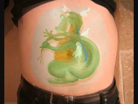 Belly Painting - How to paint a dragon