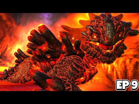 Stealing MAGMASAUR Eggs from the Bottom of the Volcano! | ARK Survival Evolved Genesis DLC #9