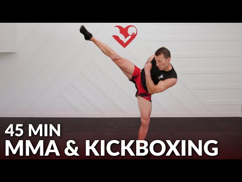 45 MMA Training and Kickboxing Workout at Home