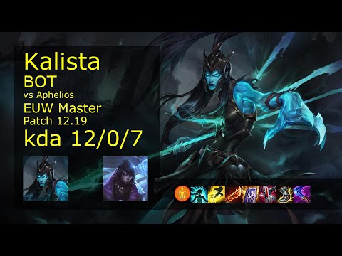 Kalista ADC & Blitzcrank vs Aphelios & Lee Sin - EUW 12/0/7 Patch 12.19 Gameplay
