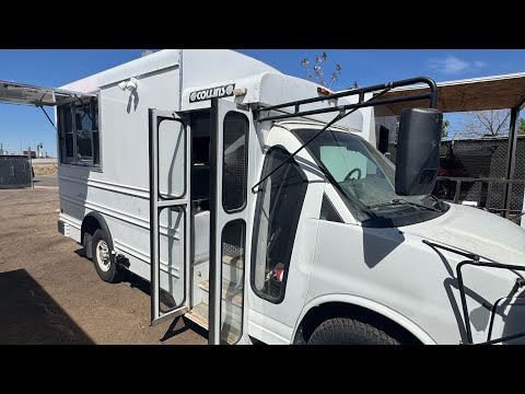 Shuttle bus to coffee truck conversion, Estes Park