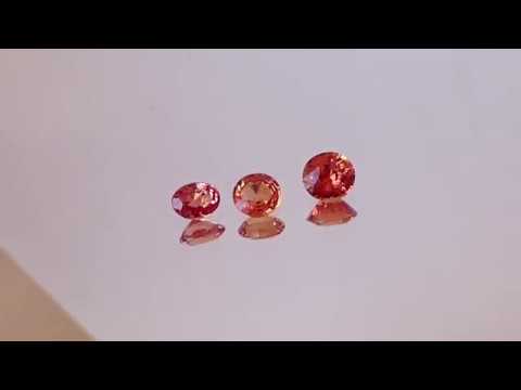 1.06, 1.11, and 1.55 carats Padparadscha Sapphires